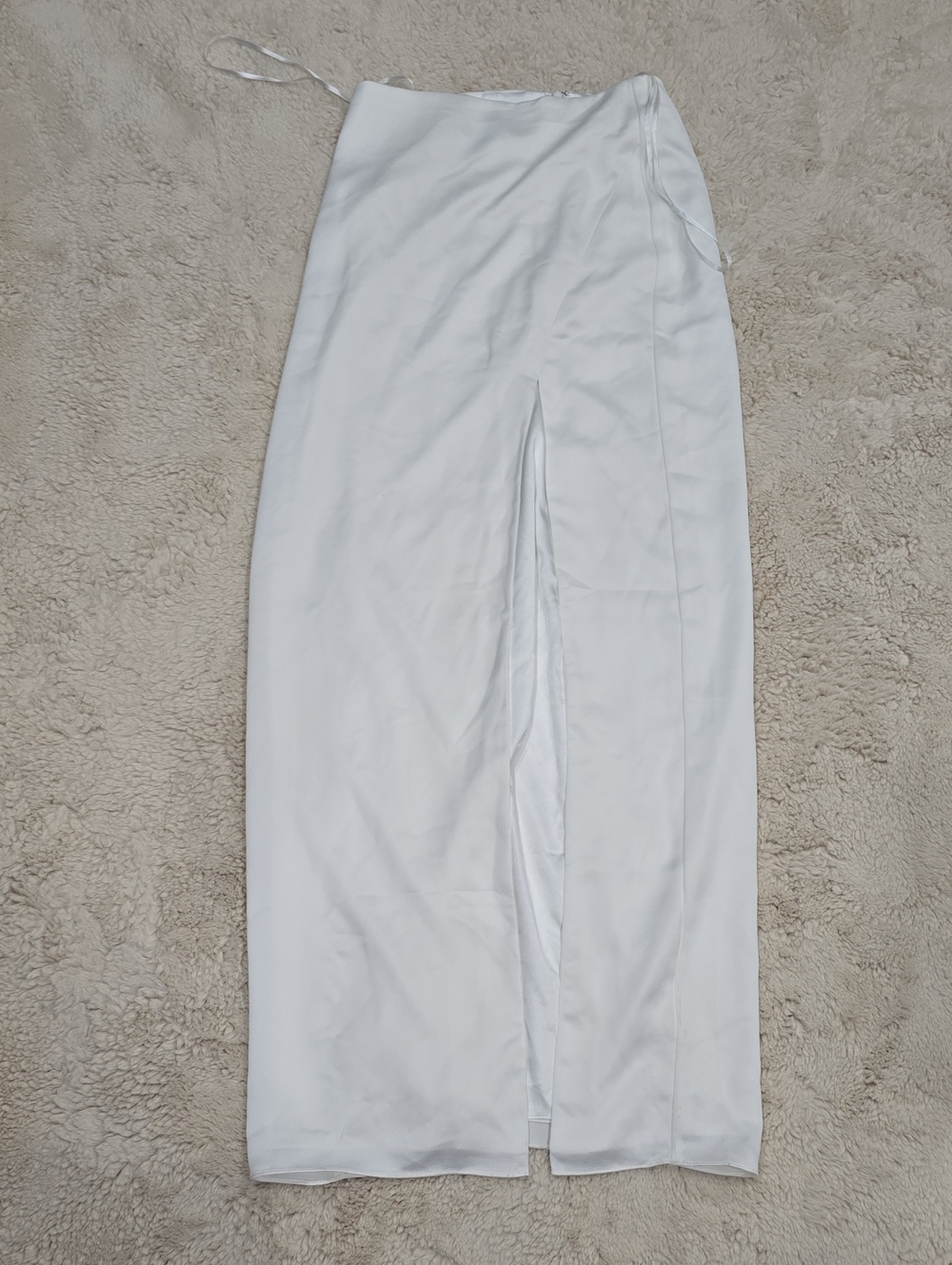 Jenny Yoo White Maxi Skirt with Center Slit